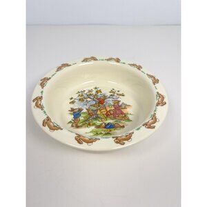Bunnykins vintage ceramic bowl - peach tree - Royal Doulton Bone China c 1936